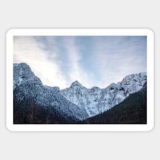 Blue Winter Sky Framed By Snowy Mountains Sticker